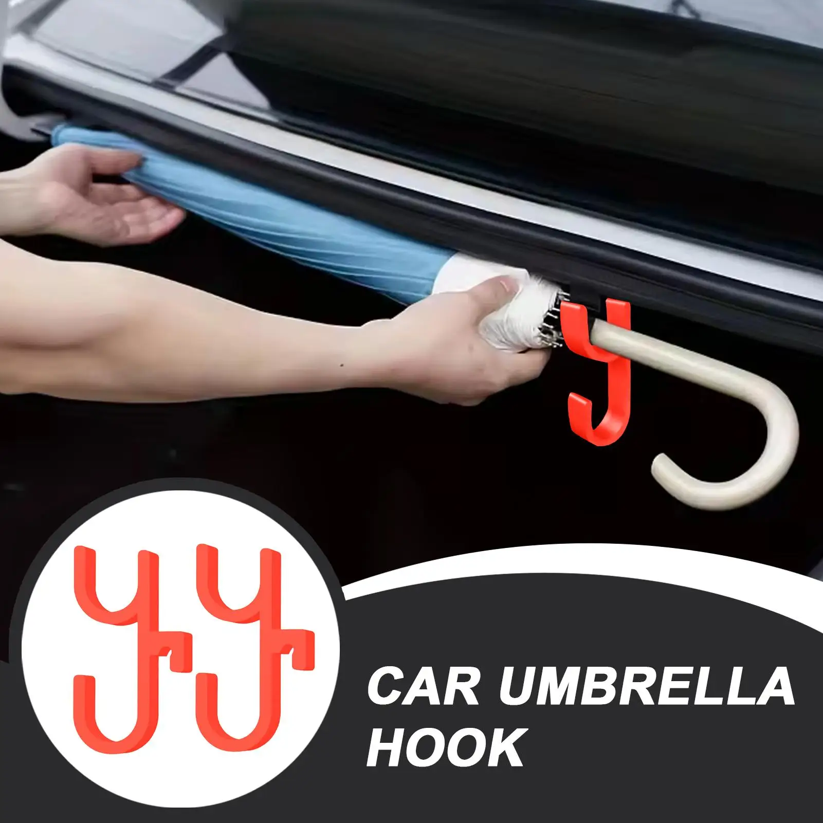 2PCS Universal Auto Haken Automotive Innen Zubehör Mehrzweck Stamm Regenschirm Halter Auto Regenschirm Lagerung Haken