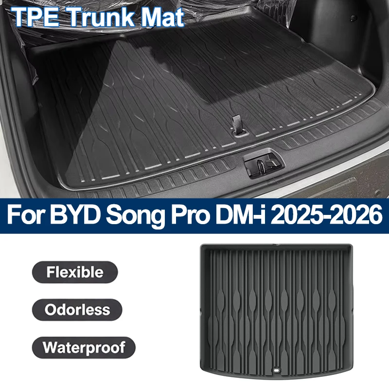 For BYD Song Pro DM-i LHD 2025-2026 Eco-Friendly TPE Trunk Mat Non-Slip Dustproof Car Cargo Liner Auto Interior Accessories