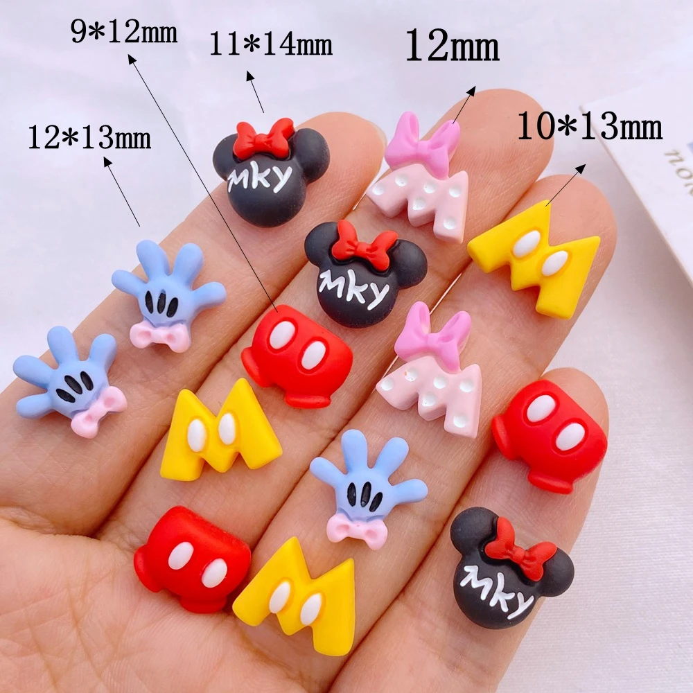 20Pcs New Cute Mini Resin Little Mixed Cartoon Animals Series Flatback Ornament Jewelry Making Manicure Hairwear Accessories