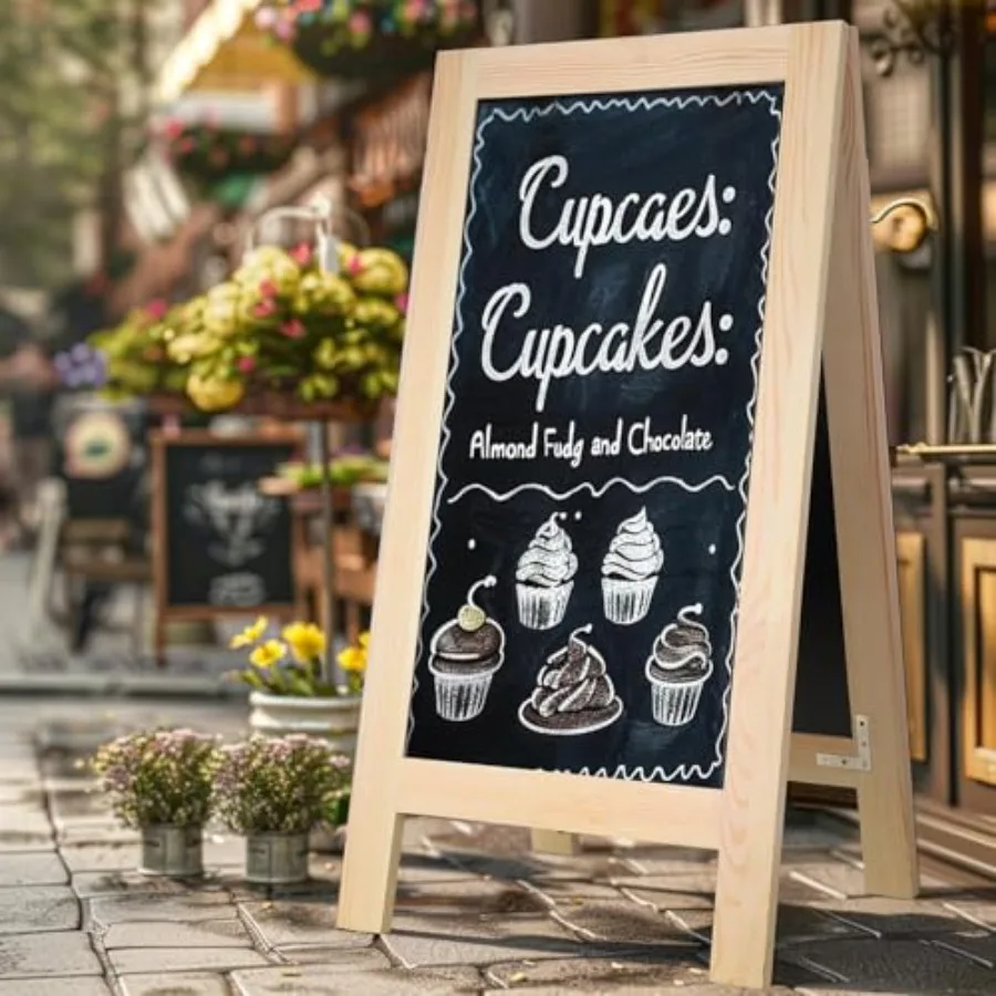 

20x40 Inch Chalk Board Sign Chalkboard Signs A Frame Menu Easel Sandwich Outdoor Large Standing Blackboard Business for Outside