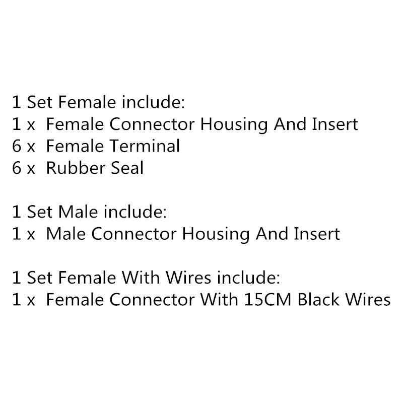 1 Set 6 Pin FSW-C-6F-B Wire Harness PCB Socket Waterproof Automotive MotoCycle Connector