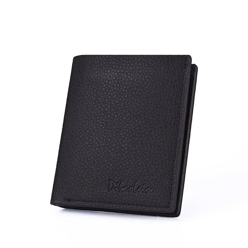 Wallet Men Short Ultra Thin Cowhide Business Wallet Simple Casual Wallet Men Leather Card Holder Wallet