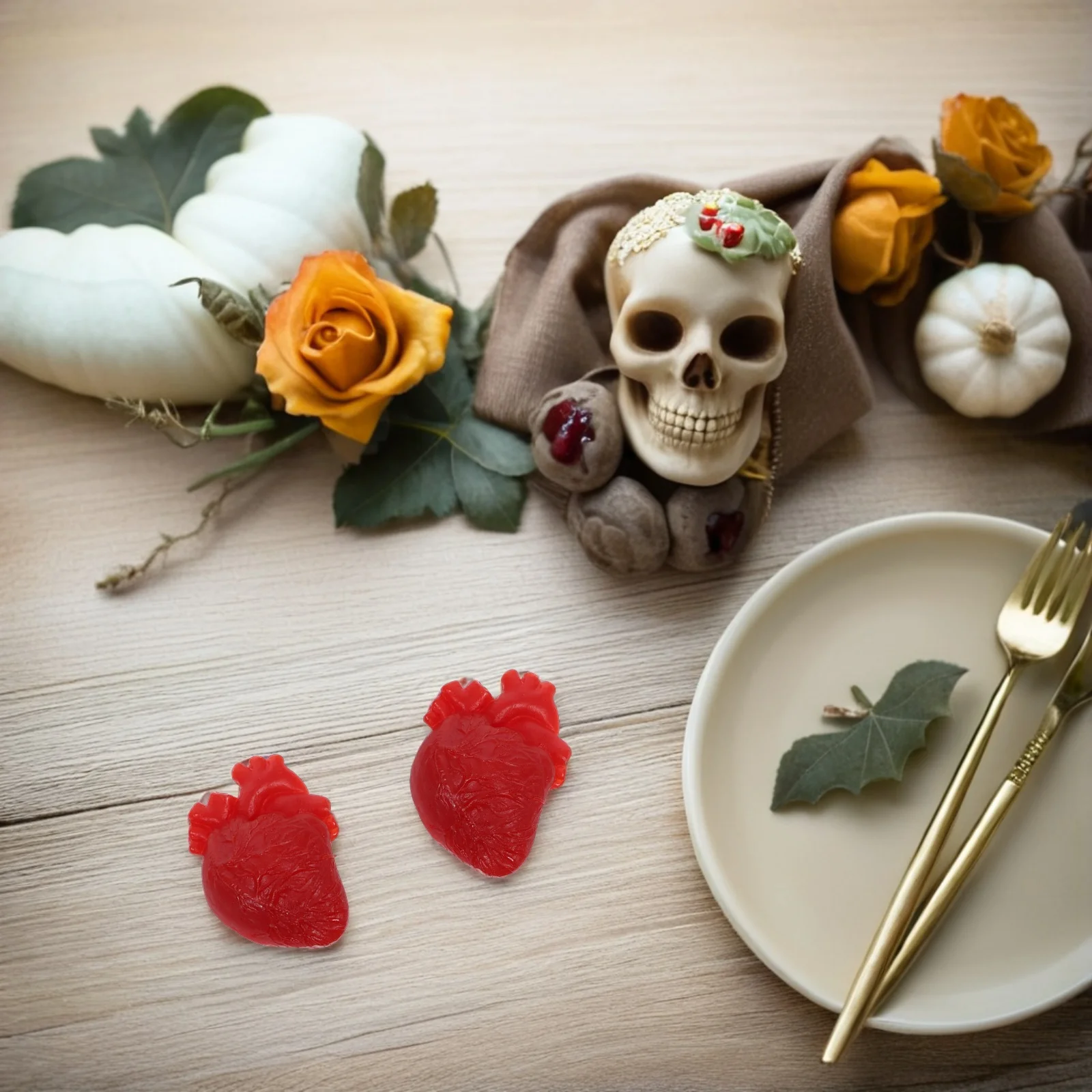 

6Pcs Halloween Fake Heart Props Realistic Simulation Scary Indoor Party Decorations Horror Prank Photo Props for Festive