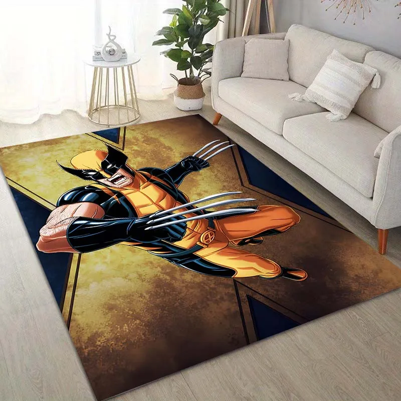 MINISO Marvel Wolverine Printing Carpet for Living Room Bedroom Kid's Room Home Decor Area Rug Non-slip Mat Soaf Mat Comic Rug