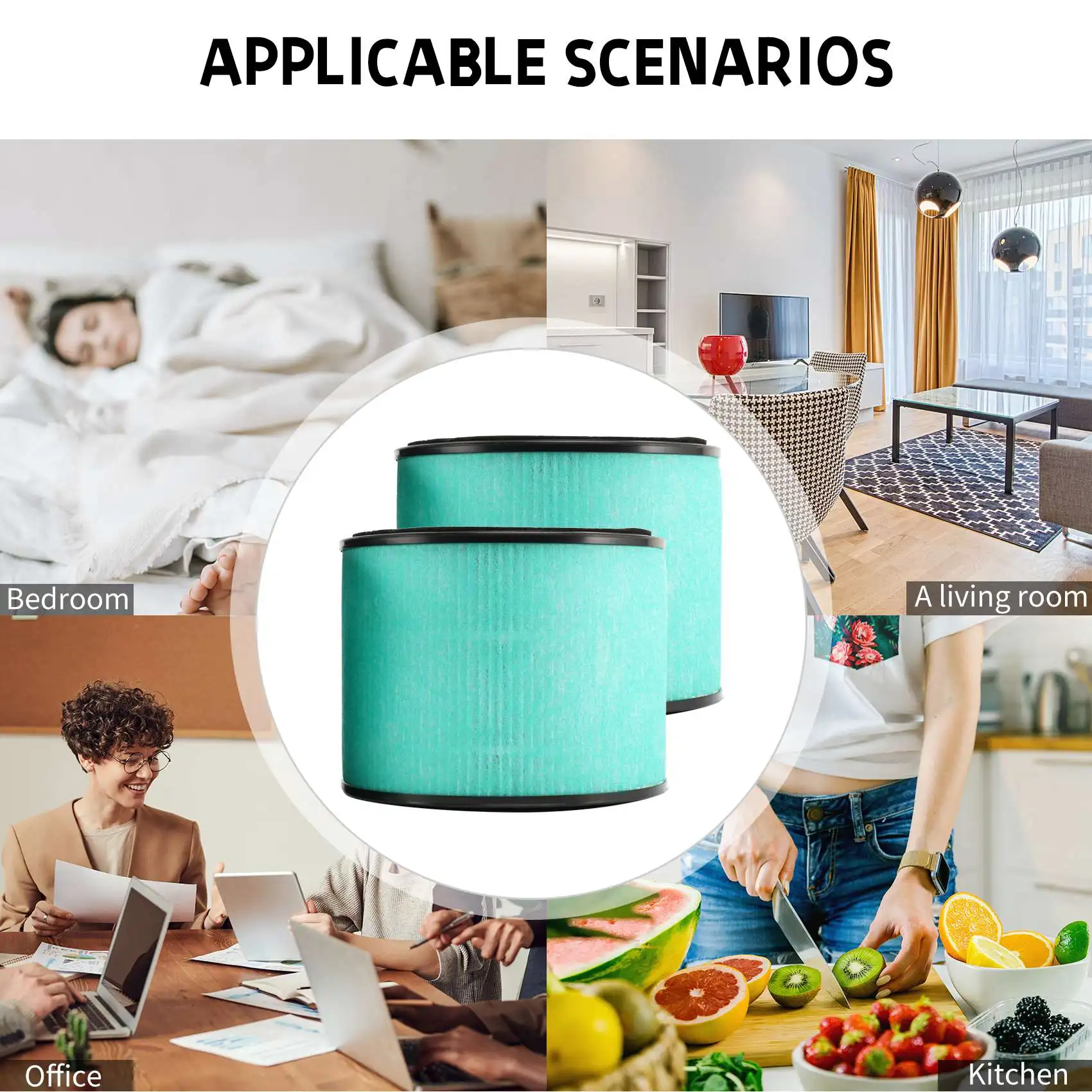 A86I-2 Pak Filter HEPA Pengganti Kompatibel untuk PARTU BS-08, Filtrasi 3 In 1 Filter HEPA Karbon Aktif Efisien Tinggi