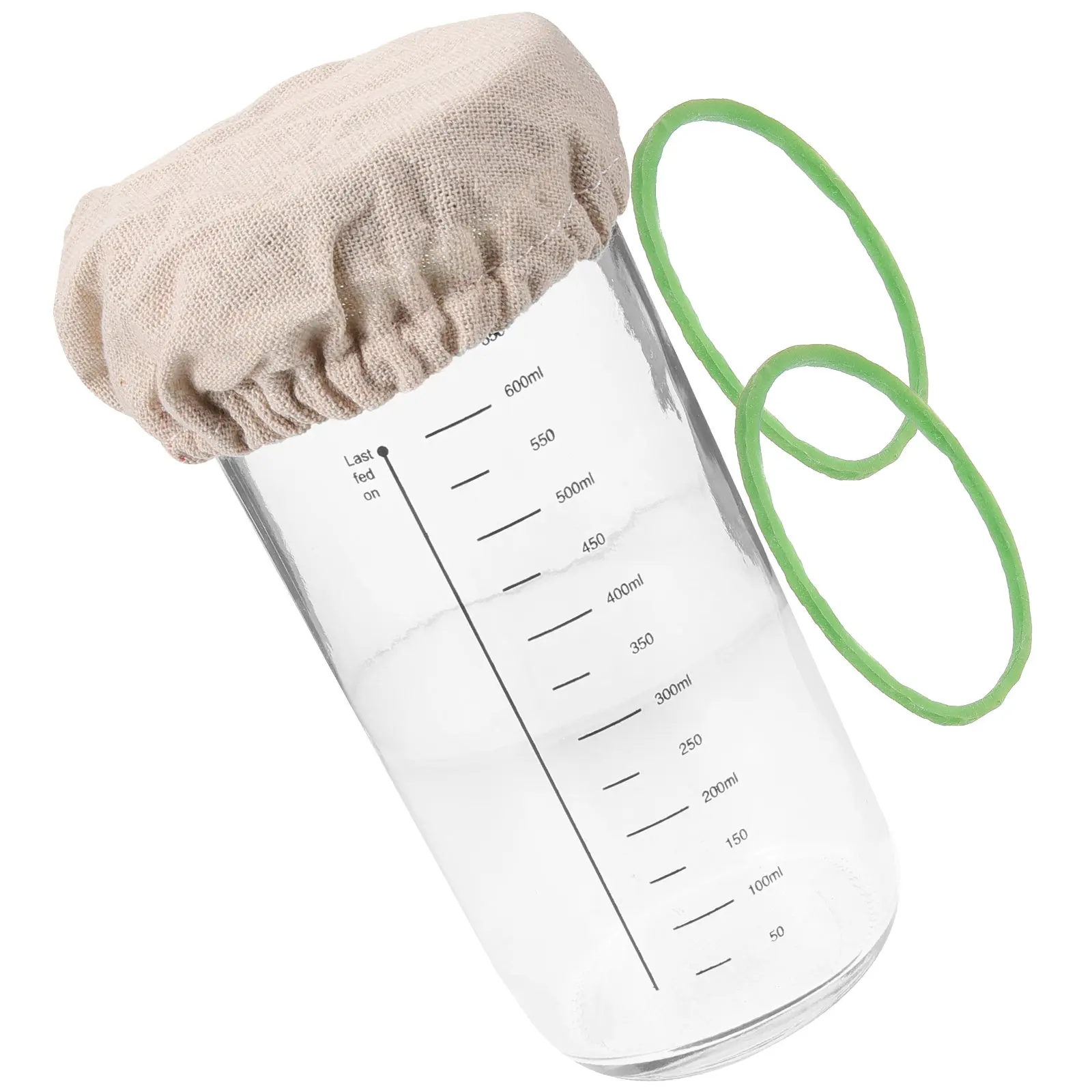 

1Set Sourdough Starter Glass Storage Jar Sealed Container with Cloth Cap Fermentation Bread Baking Kitchen Storage Canister with