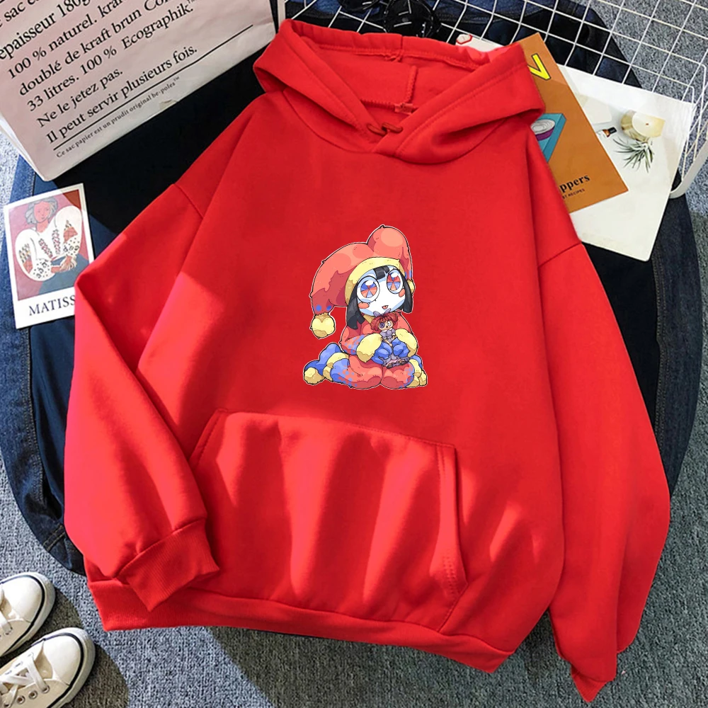 Anime The Amazing Digital Circus Eye Hoodie Pomni Womenmen Hoodies Unisex Sweatshirt Vintage Kawaii Cartoon Harajuku Clothes