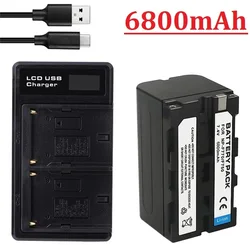 6800mAh NP-F770 NP-F750 NP F770 np f750 NPF770 750 Batteries + Dual Slot Charger for Sony NP-F550 NP-F770 NP-F750 F960 F970