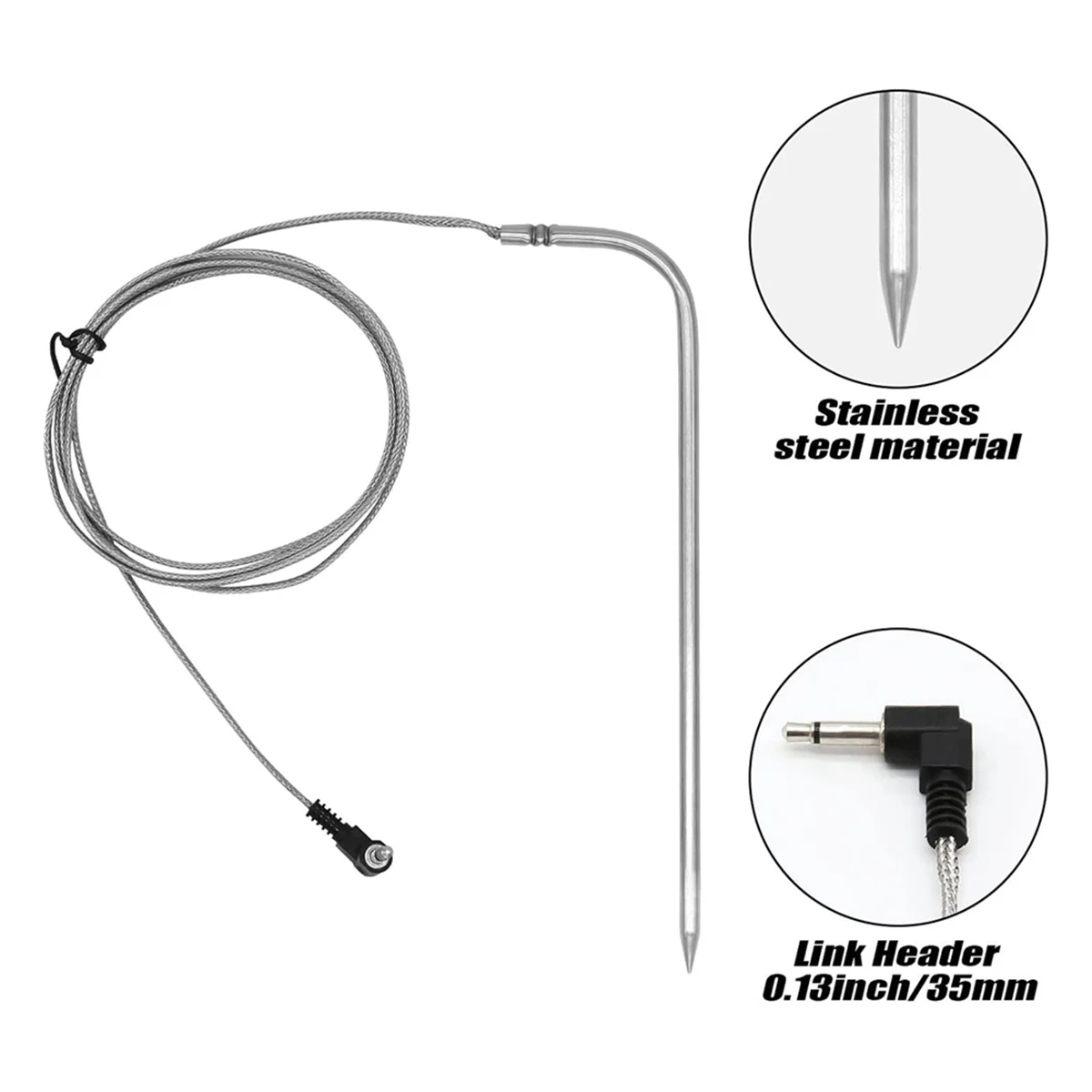 مسبار اللحوم البديل A72P لفتاة الحبيبات، مسبار اللحوم من الفولاذ المقاوم للصدأ مع ملحقات مشبك المسبار #2