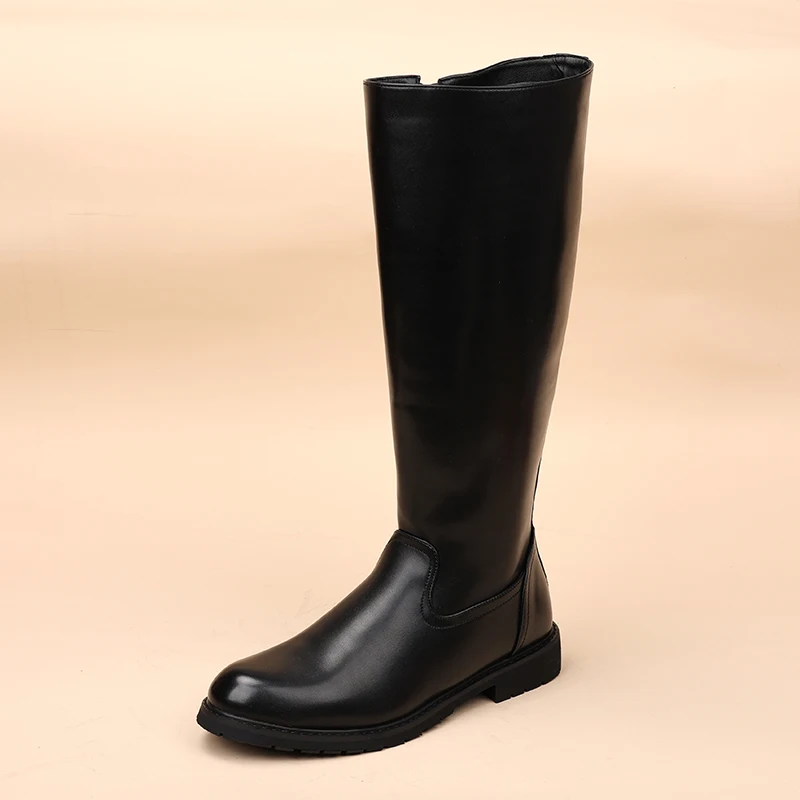 mens fashion cosplay stage show high motorcycle boots original leather shoes cowboy autumn winter boot cool long knight botas
