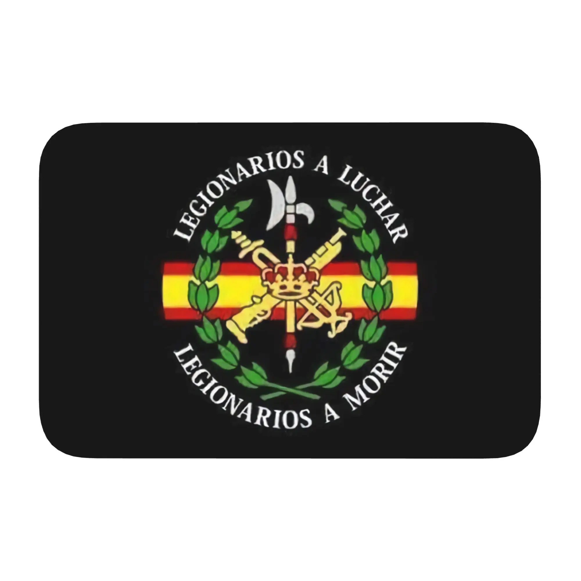 Spanish Legion Front Door Mat Anti-Slip Outdoor Waterproof Coat of Arms of Spain Doormat Garden Garage Entrance Rug Carpet