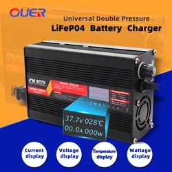 43.8V 5A Charger Smart Suitable For 12S 36V 38.4V LCD Dispay LiFePO4 Battery OLED Display Fast Charger