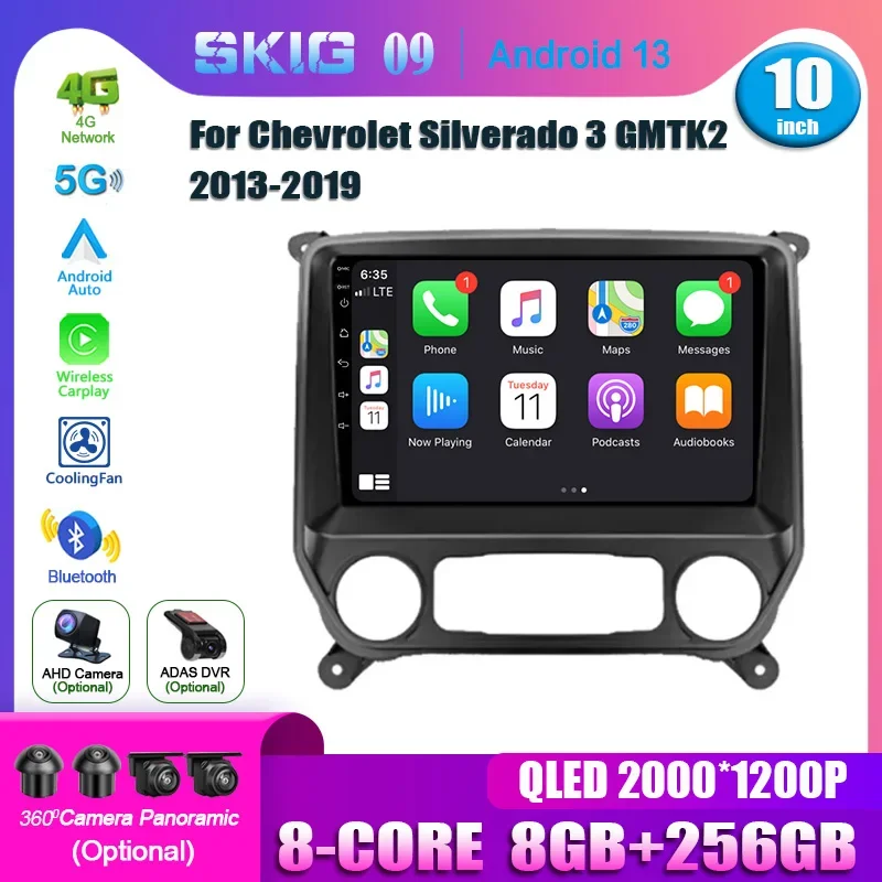 Android 14 For Chevrolet Silverado 3 GMTK2 2013-2019 Wireless Carplay Stereo Wireless Carplay Screen Multimedia Navigation 2DIN