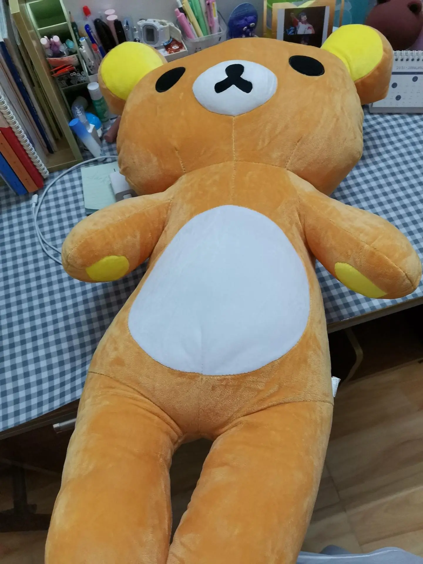 Enorme 110 cm Rilakkuma Orso Peluche Bambola Morbida Cuscino di Tiro Compleanno Regalo di Natale w4617