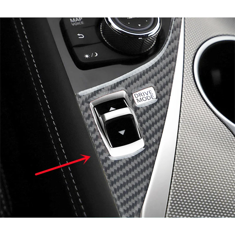 Carbon Fiber Sticker Gear Shift Panel Cup Holder Panel Modification Cover Trim Strips For Infiniti Q50 Q60 Car Inner Accessories