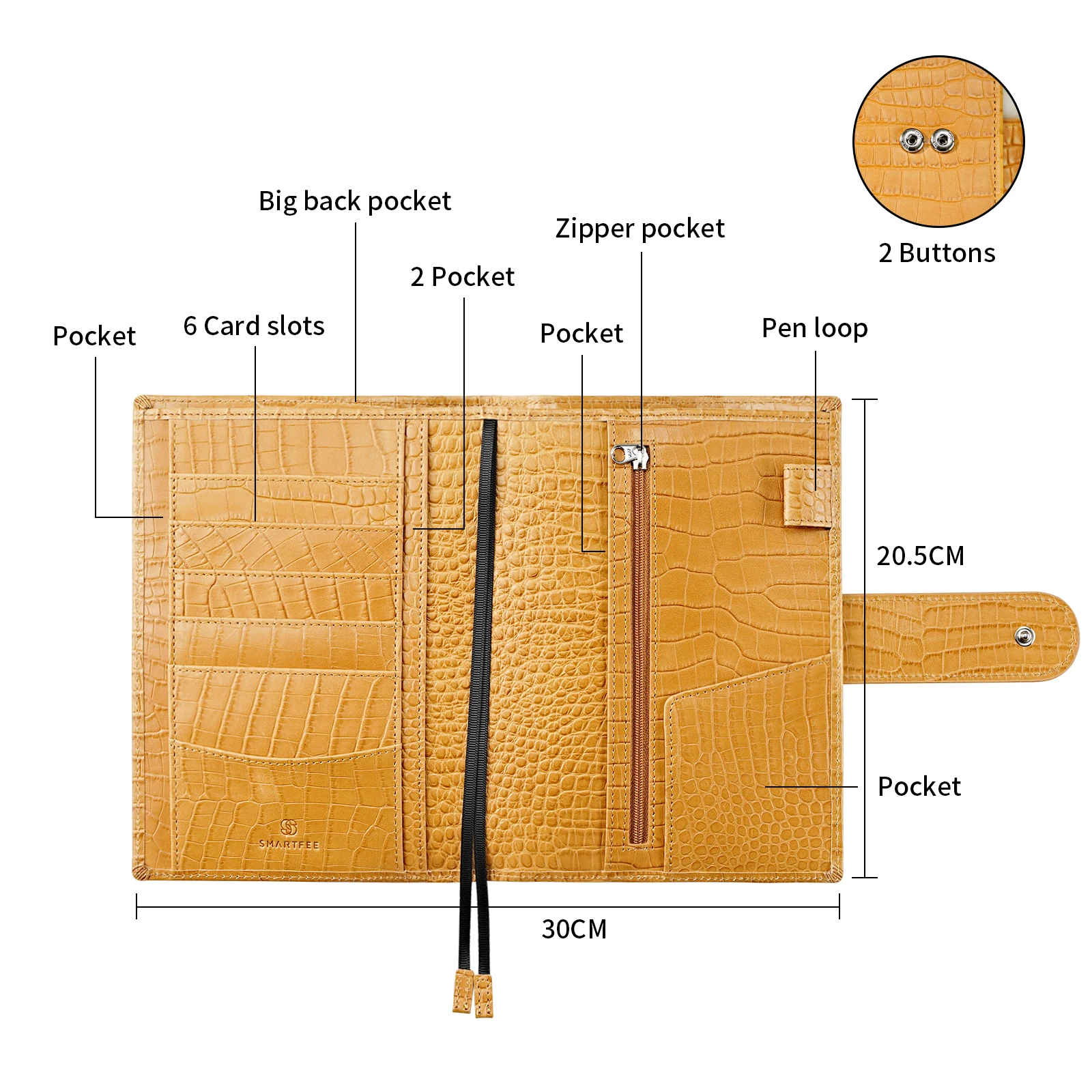 Smartfee Leather Cover for B6 B Stalogy Notebook Genuine Croc Print Leather Planner Cover Diary Journal