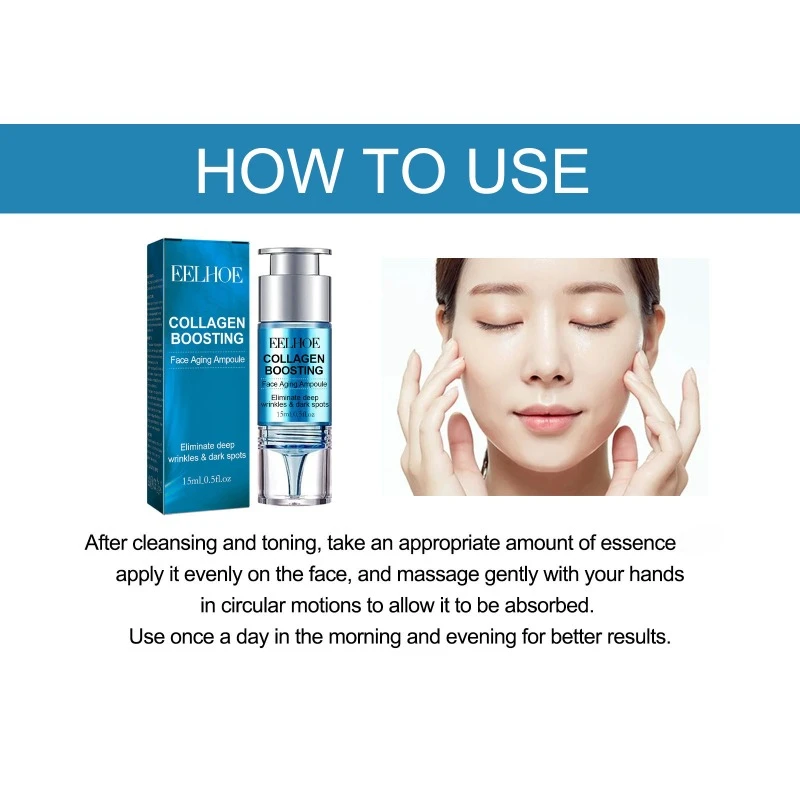 Anti aging collagen ampoule Moisturizing firming skin fade fine lines forehead remove wrinkle dark spot brighten whitening serum