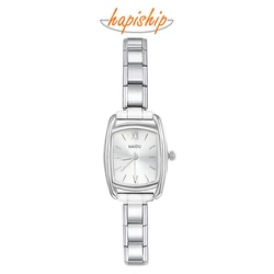 Hapiship Fashion Wholesale Women's Stainless Steel Rectangle Watch Bracelet for Party Friend Wife Birthday DIY Jewelry Gift G007