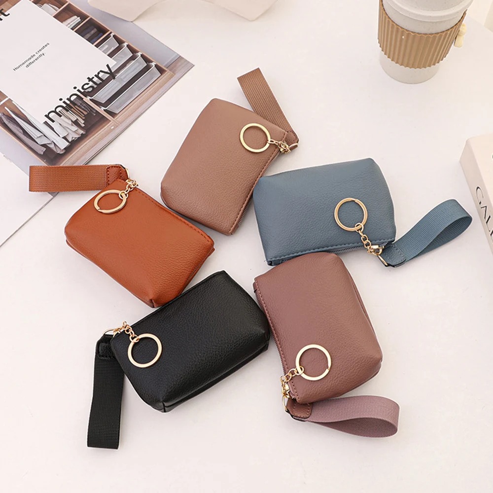 새로운 다기능 지갑 PU 가죽 단색 클러치 백 지퍼 파우치