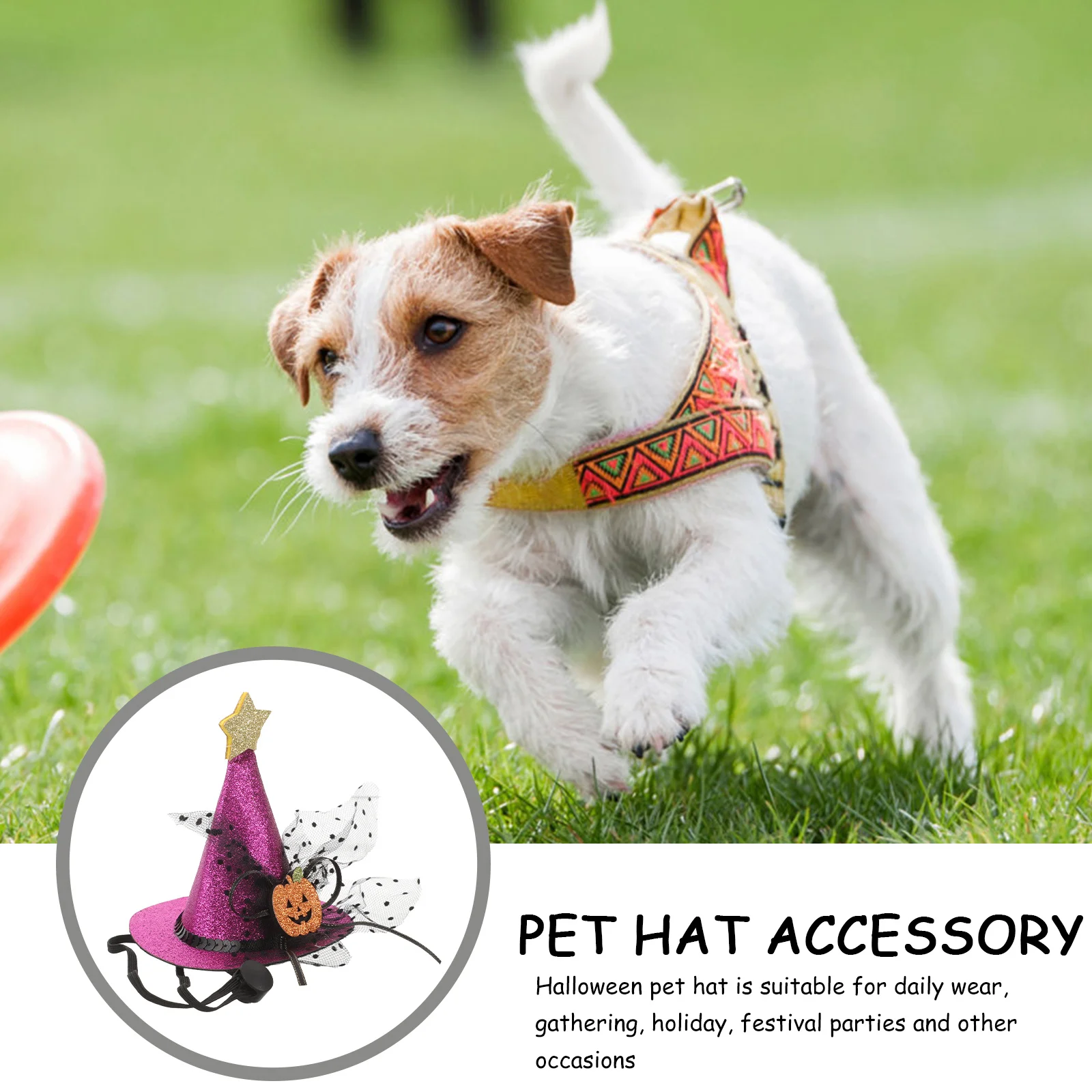 

2Pcs Adjustable Cone Pumpkin Hat Halloween Pet Caps Dog Cat Costume Party Decoration Adjustable Halloween Pet Hat