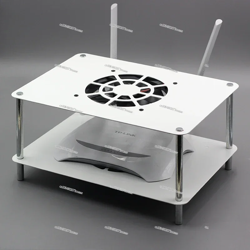 راوتر لاسلكي المبرد مودم بصري واسع النطاق IPTV TV Set Top Box Cooling Fan Rack #1