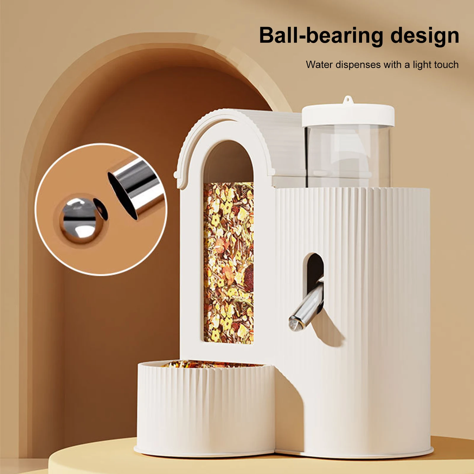 

2-in-1 Automatic Food Bowl with Water Bottle Hamster Feeder And Waterer Small Animal Feeder for Hamster Guinea Pig Cage Home