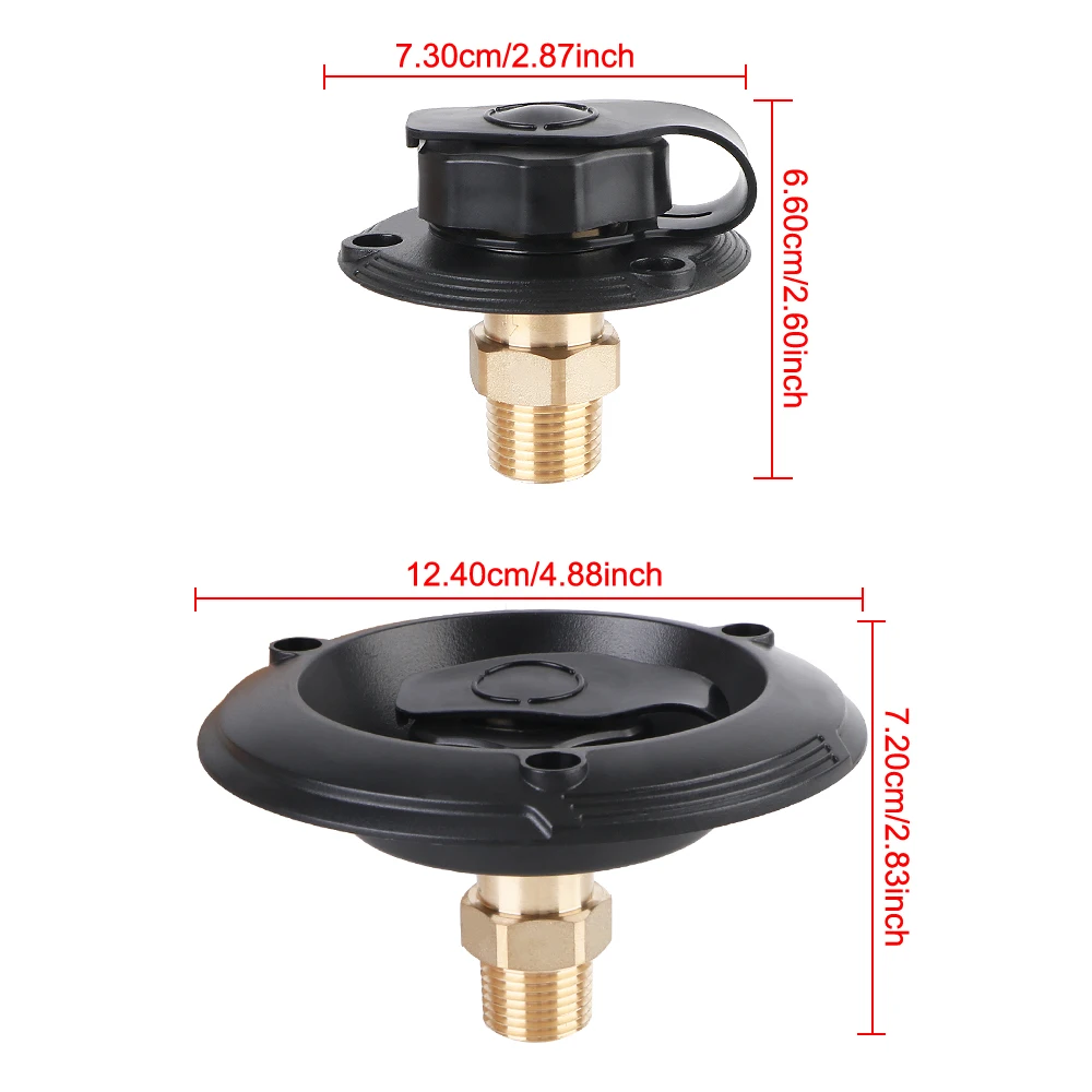 RV White RV City Water Inlet City Water Fill Inlet Flange with Check Valve Brass RV Water Inlet Replacement for Camper