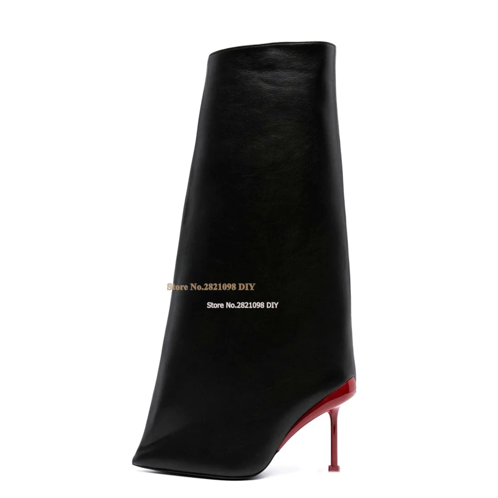 

Красные сапоги до колена на тонком каблуке, расклешенные кожаные сапоги до колена, женские высокие сапоги без шнуровки на шпильке с острым носком