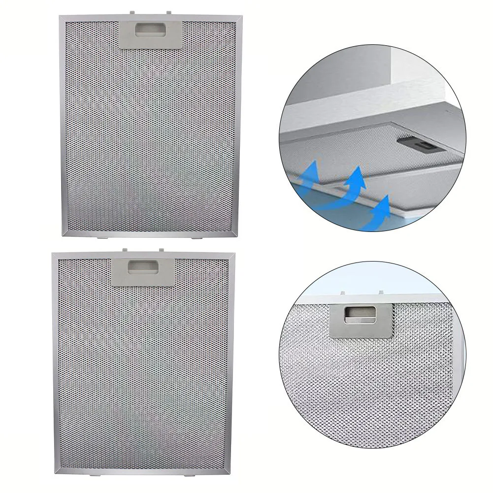 2pcs Metal Mesh Extractor Filter For Cooker Hood 305 X 267 X 9mm Aluminum Vent Filter Compatible With Standard Kitchen Hoods