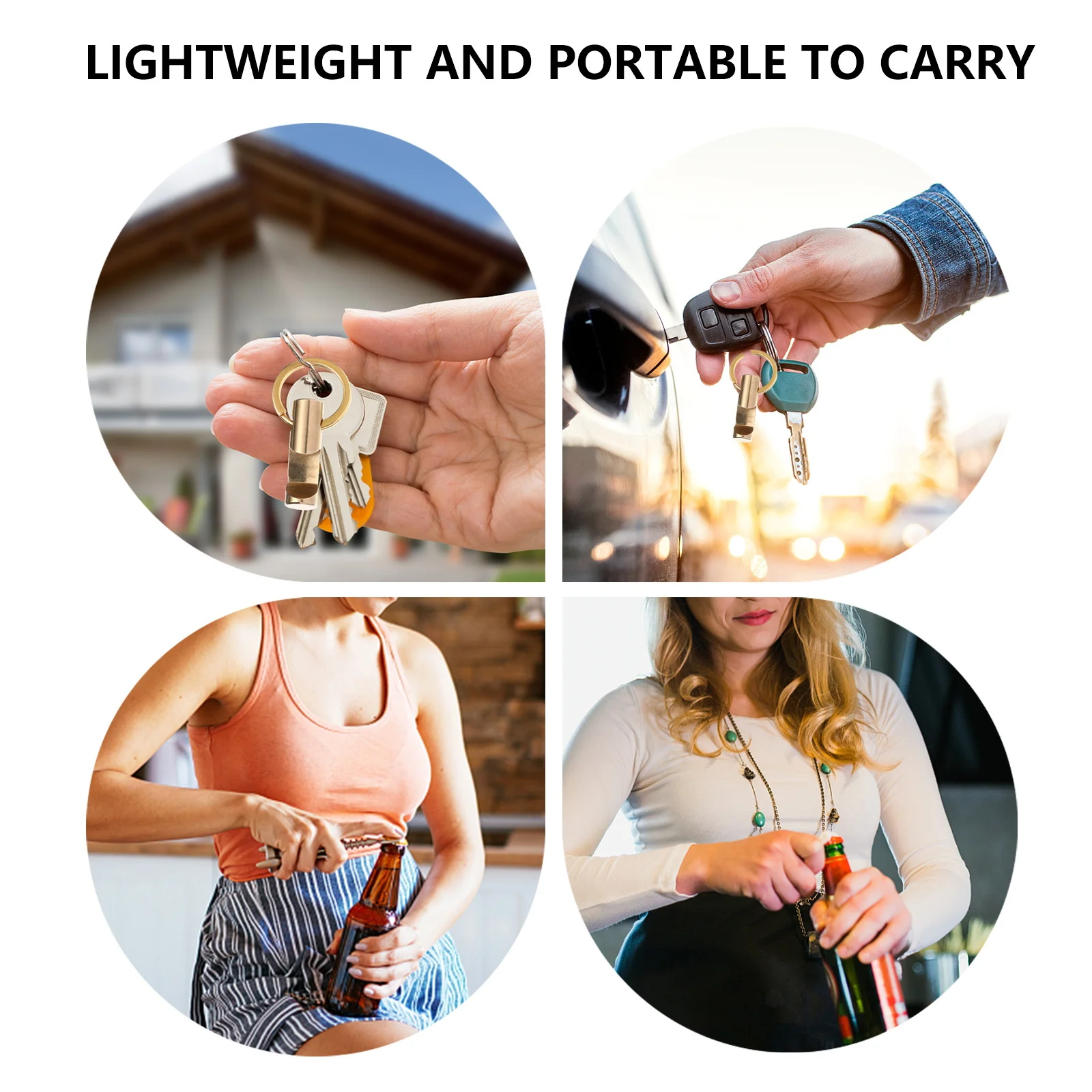 

2 pcs Portable Brass Bottle Opener Key Chains Golden Multipurpose Beer Wine Opener For Travel Outdoor Use Drinking Accessories
