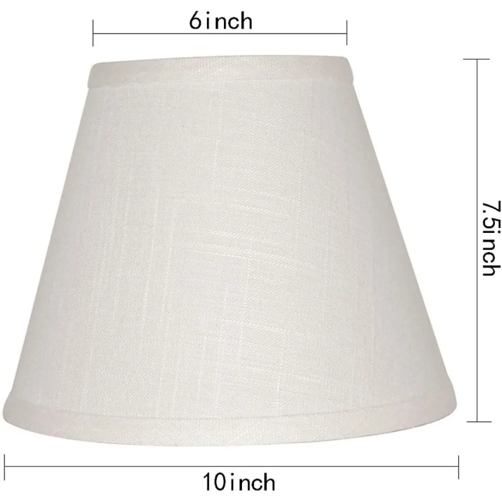 barrel white small lamp shade for table floor lamps replacement, 6x10x7.5 inch, fabric cloth, spider model (white)