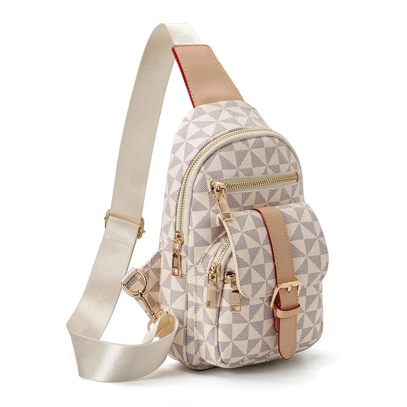 

New Trendy Chest Bag, Ins-Style Soft Leather Chest Bag, Fashionable Printed Crossbody Bag, Versatile Casual Bag, Unisex Lightweight Travel Bag, Water-Repellent Shoulder Bag