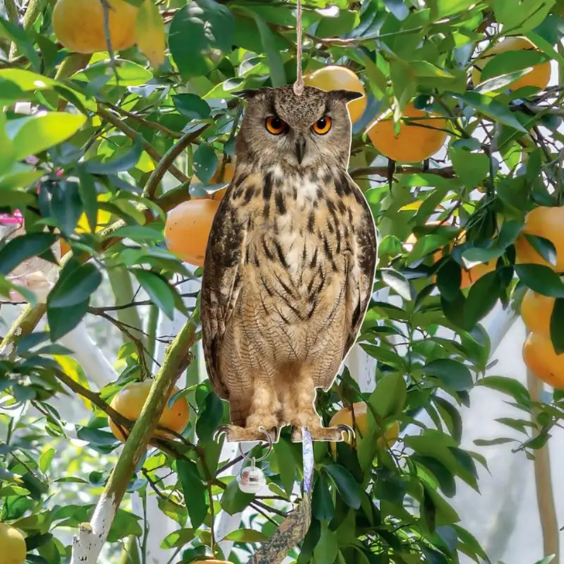 Owl Bird Repellent Flat Waterproof Bird Repel Owl Scarecrow Realistic Bird Scare Device Garden Scarecrow Flat Style