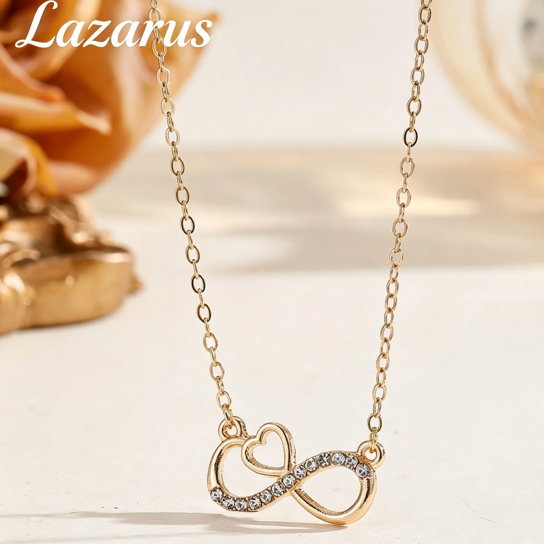 Infinite symbol necklace collarbone chain simple and versatile light luxury diamond-encrusted temperament necklace