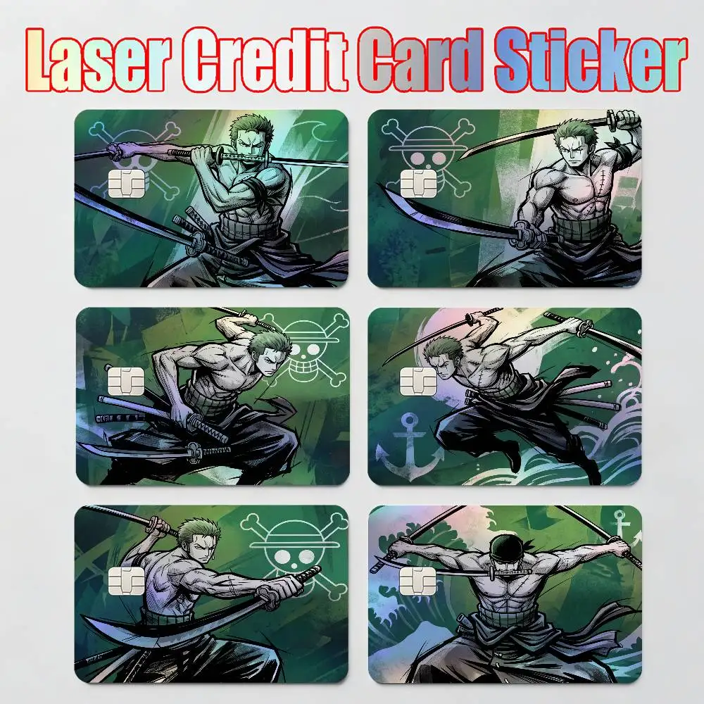 

stickers moto stickers ONE PIECE LUFFY ZORO SANJI ACE NAMI Laser Reflective Card Skin Sticker For Debit Credit Card