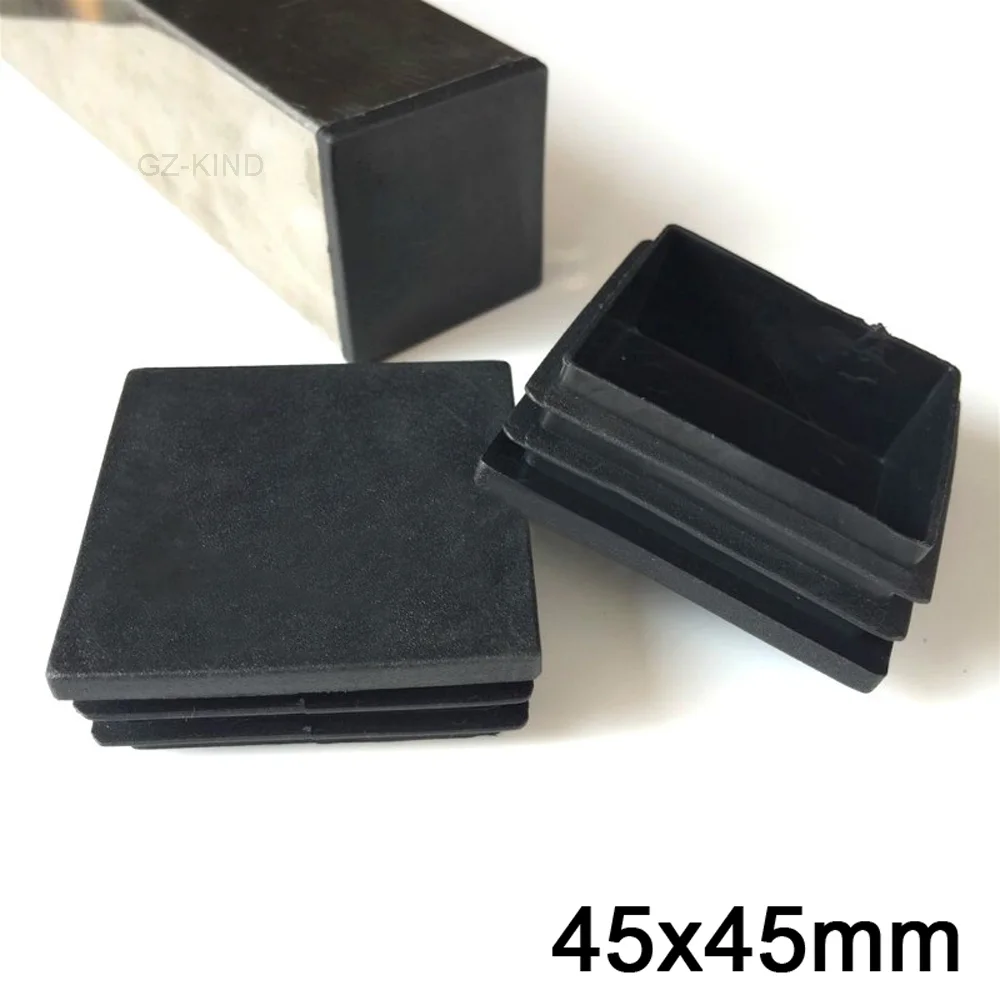 2/4/8 stücke 45x45mm Platz Kunststoff Schwarz Stanzen End Kappen Rohr Rohr Einsätze Stecker bung