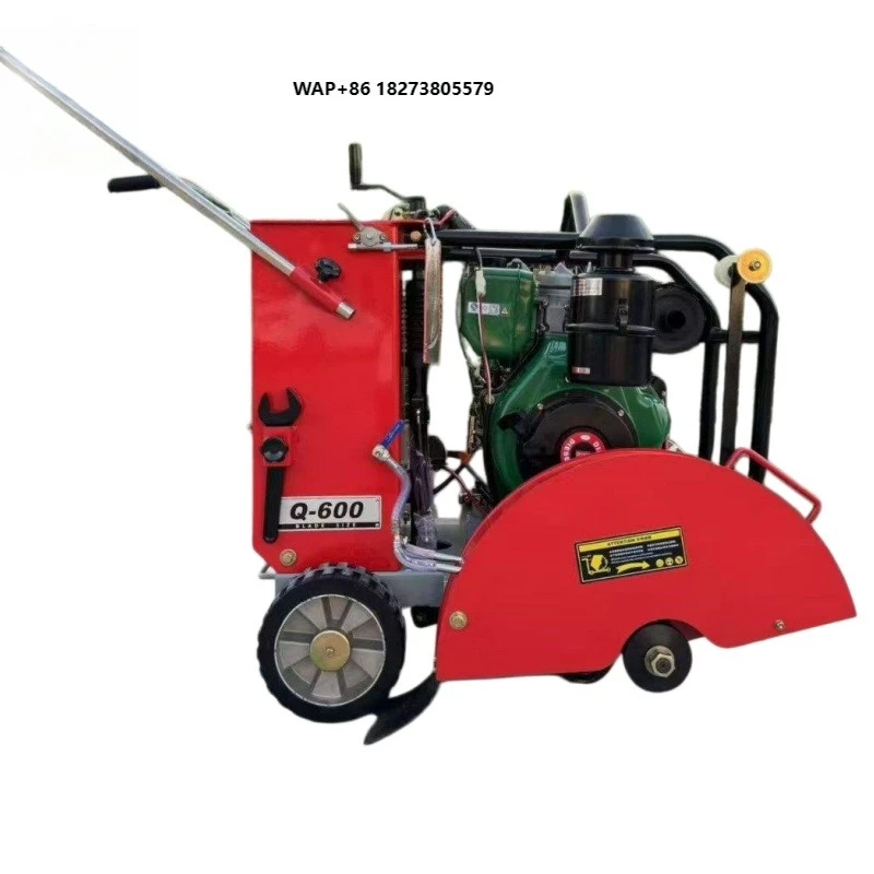Concrete Road Cutter 14-24HP 230mm Max Depth 500-600mm Blade 28L Iron Water Tank Walk Behind Asphalt Floor Saw