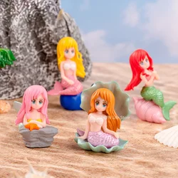 Mini Cute Shell Mermaid Small Statue Whale Tail Dolphin Castle Model Ornament Crafts Baby Ocean Animals Toy Bath Toy Kids Gifts