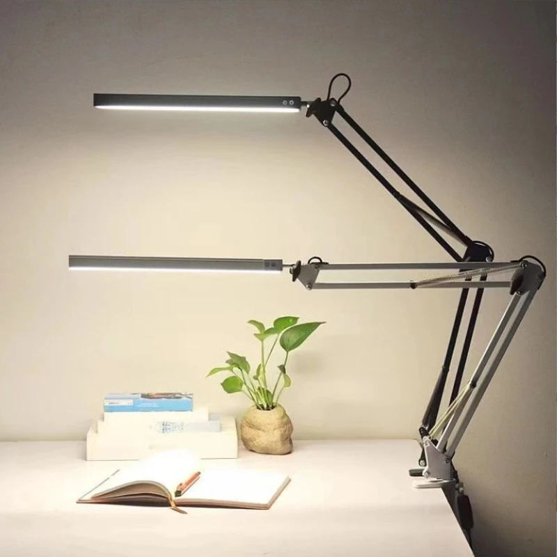 Custom clip American long arm learning eye protection table lamp beauty manicure LED folding learning lamp