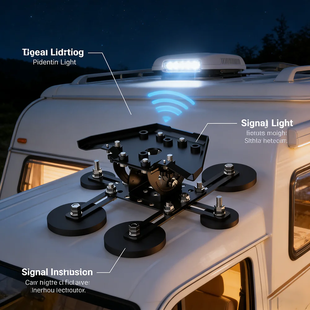 

211 lbs Magnetic Roof Mount for Starlink Mini (V4) Dish – Angle-Adjustable with 6 Magnetic Bases for Cars and Yachts