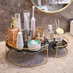 Nordic Marbled Metal Storage Tray Bathroom Shampoo Shelf Multifunctional As Storage Tray Cosmetics Shelf Home Decoration Modern