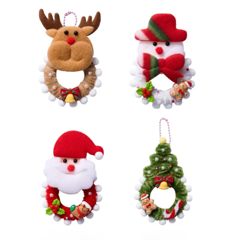 Christmas Pipe Cleaners Set 3D Felt Hanging Charms Christmas Tree Santa Clause Cute Hanging Ornaments for Tree Decorations