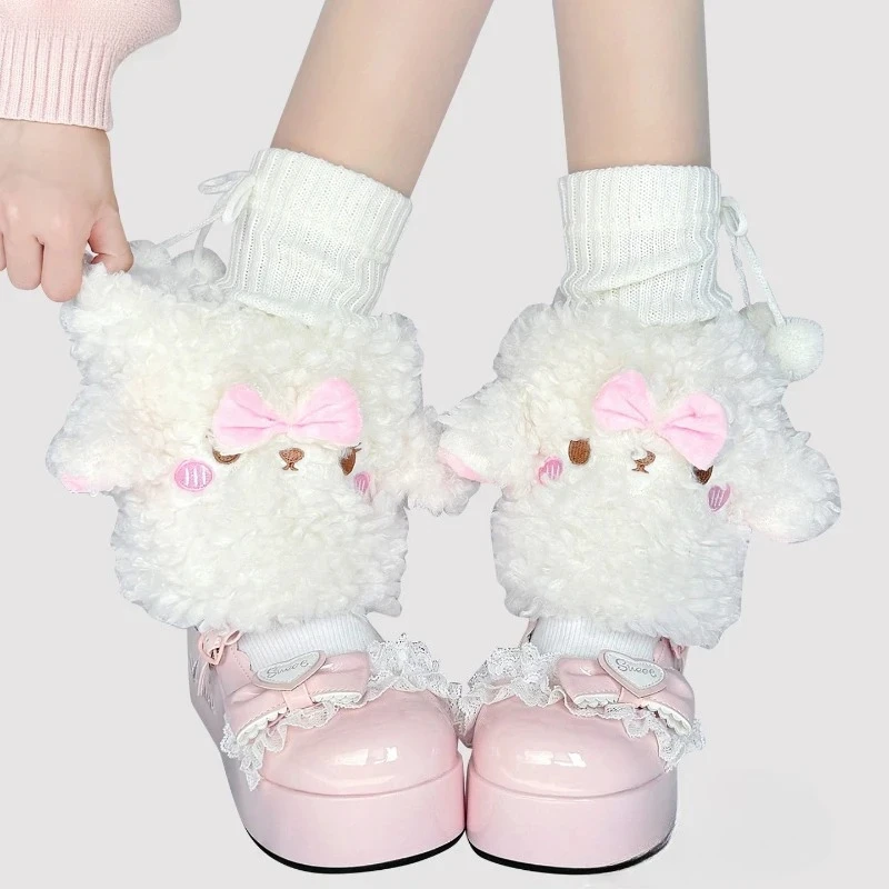 

Women Japanese Sweet Lolita Style Plush Socks Spring Autumn Cute Cartoon Lamb Warm Leg Warmers Korean Y2k Girls Kawaii JK Socks