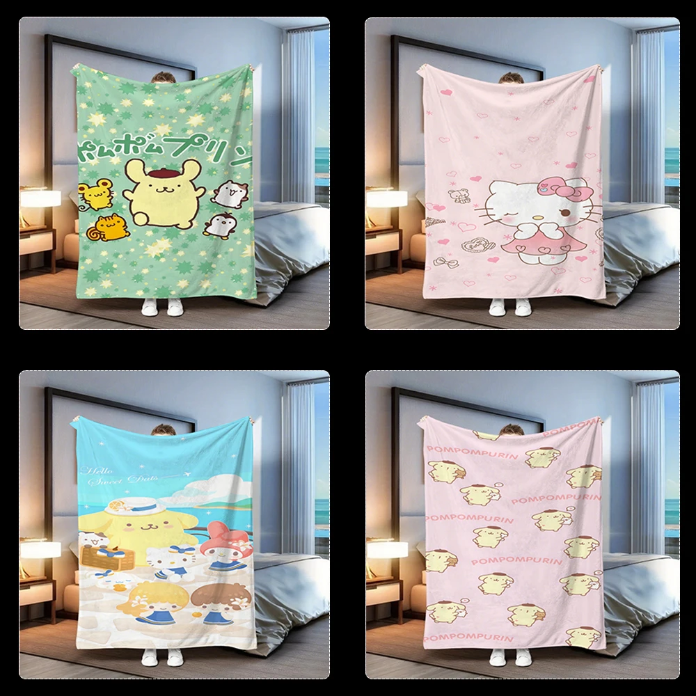 

Cute Chibi Characters BlanketLunch break blanket, multi-purpose blanket for , living room, bedroom, camping and travel