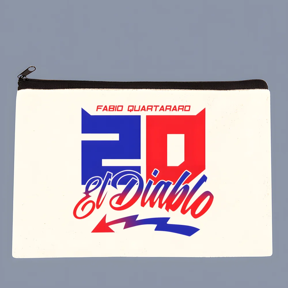 Fabio Quartararo Canvas Coin Purse Collection Canvas Bag Small Wallet Zipper Key Bag Hand Gift