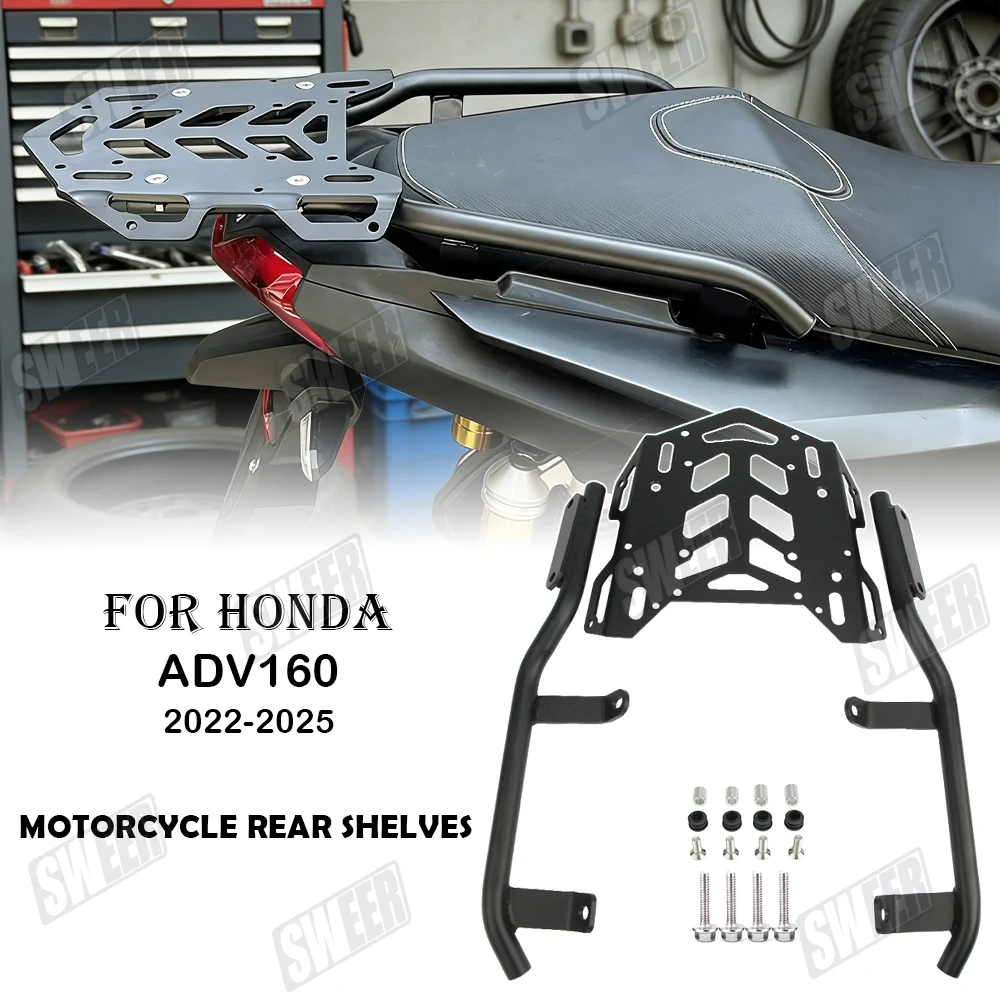 

Motorcycle Carbon Steel Rear Luggage Rack Fit For Honda ADV160 2022-2025 Bracket Carrier Case Tail Box Support Shelf Holder