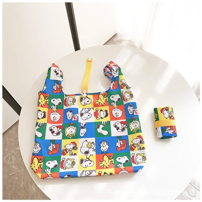 

Snoopyed Cartoon Reusable Shopping Bag Cloth Handbag Foldable Ultra Light Portable Lunch Bag Grocery Tote for Daily Sundries