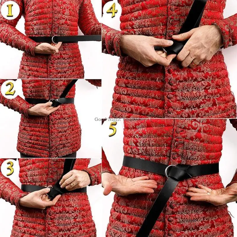 حزام القرون الوسطى Vegvisir عصر النهضة فارس أبازيم حزام بولي Leather جلد O حلقة حزام جلد ريترو حزام للرجال