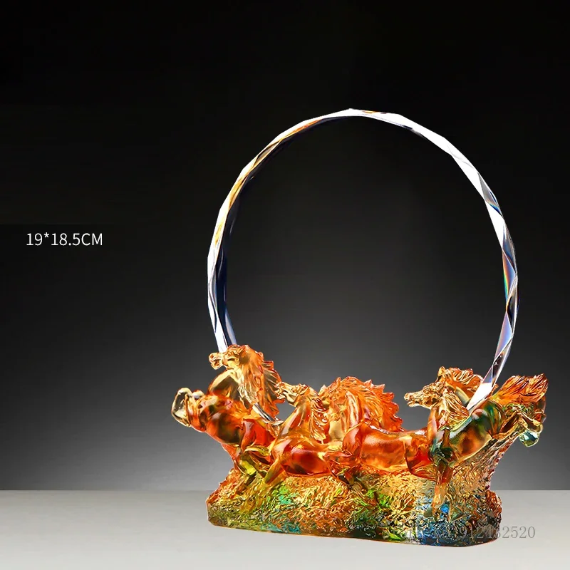 Customized Creative Electroplate Resin Horse Trophy Awards, Excellent Souvenir, Equestrian Race, Coloured Glaze Medal Decor, 1Pc