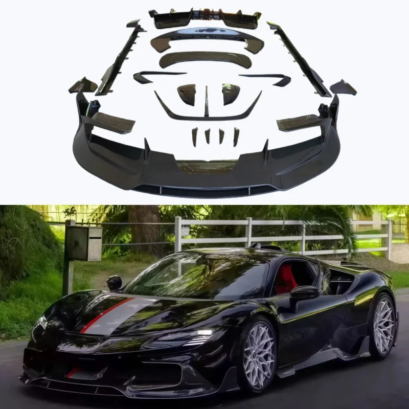 Hot selling Small  High-quality M-style Dry Carbon Fiber Front Lip Rear Diffuser Side Skirt Body Kit for Upgrade